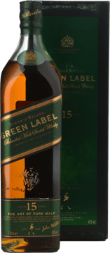 JOHNNIE WALKER Green Label 15 Years Old Pure Malt Whisky 43% ABV, Scotland NV One Litre Bottle image number 0