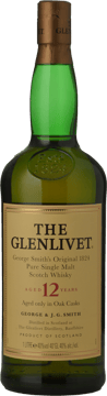 THE GLENLIVET 1824 George Smith 12 Year Old Pure Single Malt 40% ABV, Scotland NV One Litre Bottle image number 0