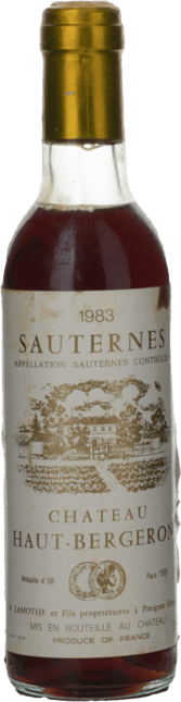 CHATEAU HAUT-BERGERON, Sauternes 1983