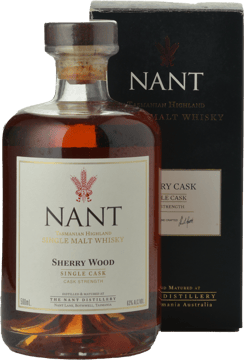 NANT DISTILLING COMPANY Sherry Cask 63% ABV Whisky, Tasmania NV 500ml image number 0