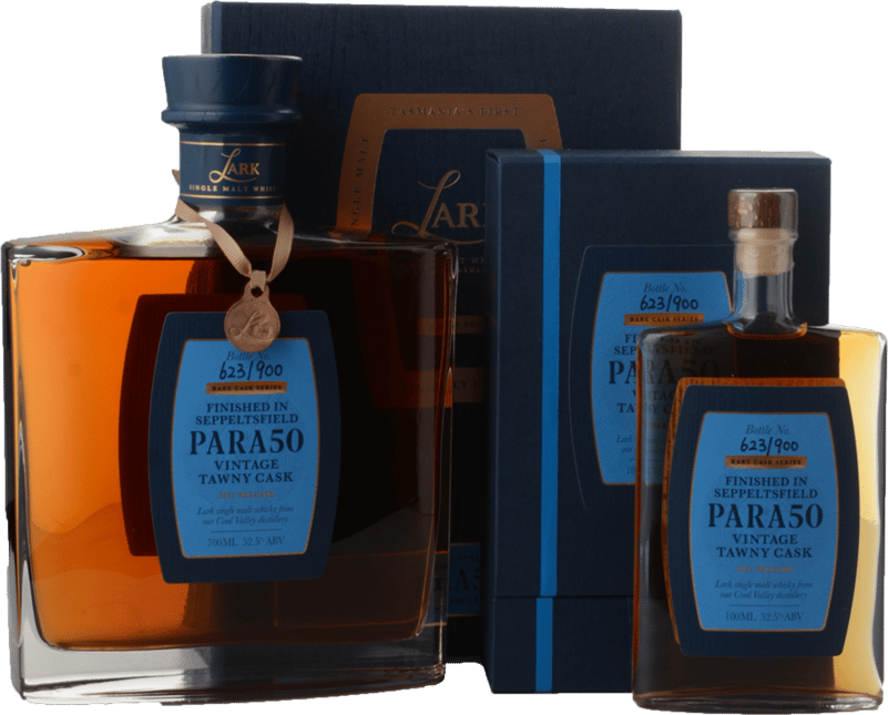LARK DISTILLERY Para 50 Rare Cask Release Single Malt Whisky 52.5% ABV with 100ml Sample Bottle, Tasmania NV