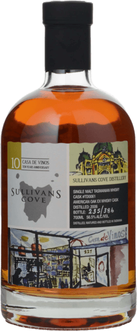 SULLIVANS COVE Casa De Vinos 56.5%ABV Single Malt Whisky, Tasmania NV