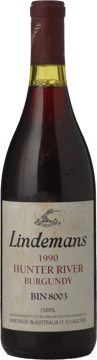 LINDEMANS Bin 8003 (Burgundy) Shiraz, Hunter Valley 1990 Bottle image number 0