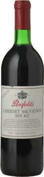 PENFOLDS Bin 407 Cabernet Sauvignon, South Australia 1990 Bottle image number 0