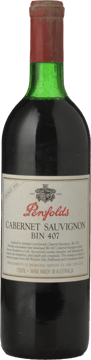PENFOLDS Bin 407 Cabernet Sauvignon, South Australia 1990 Bottle image number 0