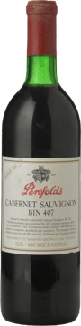 PENFOLDS Bin 407 Cabernet Sauvignon, South Australia 1990 Bottle image number 0