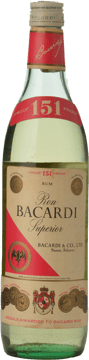 BACARDI 151 Rum 75.5% ABV, Bermuda NV Bottle image number 0