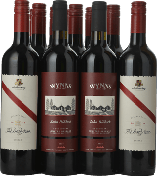 LANGTONS D'ARENBERG WINES The Dead Arm Shiraz with two bottles of WYNNS COONAWARRA ESTATE John Riddoch Cabernet Sauvignon 2022,12 Pack MV Case image number 0