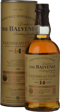 THE BALVENIE 14 Year Old Caribbean Cask Rum 43% ABV Single Malt Whisky NV 700ml image number 0