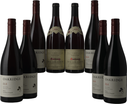 LANGTONS OAKRIDGE WINES 864 Block 1 Hazeldene Vineyard Pinot Noir with a Bonus two bottles of JEAN-NOEL GAGNARD Santenay 1er Cru Clos de Tavennes , Santenay , 8 Pack MV Case image number 0