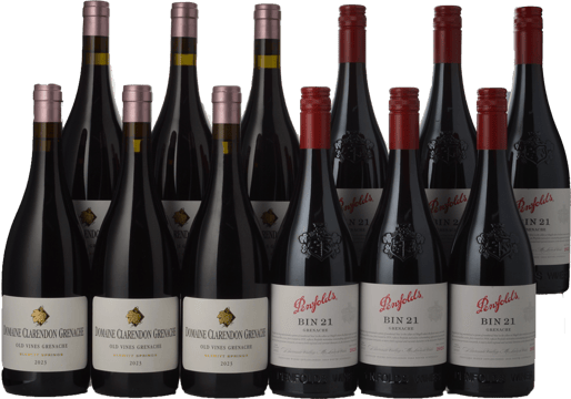 LANGTONS PENFOLDS Bin 21 Grenache, Barossa Valley with Bonus CLARENDON HILLS Domaine Clarendon Grenache, 12 Pack 2023 Case image number 0