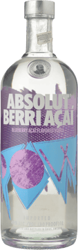 ABSOLUT Berri Acai Blueberry 40% ABV Vodka, Sweden NV One Litre Bottle image number 0