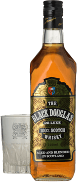 BLACK DOUGLAS Deluxe Scotch Whisky with bonus tumbler glass 40% ABV , Scotland NV 700ml image number 0