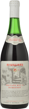 MCWILLIAM'S WINES Private Bin 14 Burgundy (Shiraz Grenache), Riverina 1967 Bottle image number 0