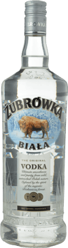 POLMOS BIALYSTOK Zubrowka Biala The Original 37.5% ABV Vodka, Poland NV One Litre Bottle image number 0