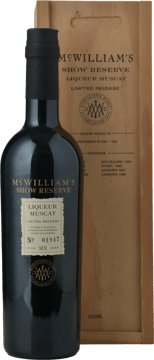 MCWILLIAM'S WINES Show Reserve Limited Release Muscat, Southern New South Wales NV 500ml image number 0