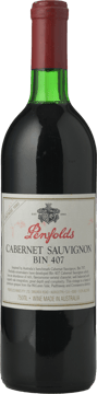 PENFOLDS Bin 407 Cabernet Sauvignon, South Australia 1990 Bottle image number 0