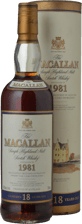 MACALLAN 18 Year Old Sherry Cask Matured Single Malt Whisky 43% ABV, The Highlands 1981 Bottle