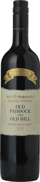 MOUNT PLEASANT Old Paddock and Old Hill Shiraz, Hunter Valley 2010 Bottle image number 0