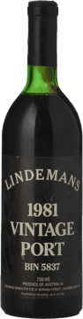LINDEMANS Bin 5837 Vintage Port, Barossa Valley 1981 Bottle image number 0