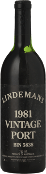 LINDEMANS Bin 5838 Vintage Port, Barossa Valley 1981 Bottle image number 0