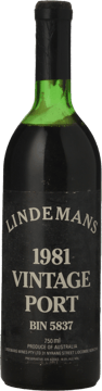 LINDEMANS Bin 5837 Vintage Port, Barossa Valley 1981 Bottle image number 0