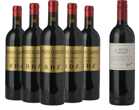 LANGTONS CLARENDON HILLS Domaine Clarendon BDX, McLaren Vale with a bottle of PENFOLDS St Henri Shiraz, 6 Pack MV Case
