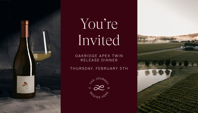 Oakridge Apex Twin Release Dinner 2026 Ticket image number 0