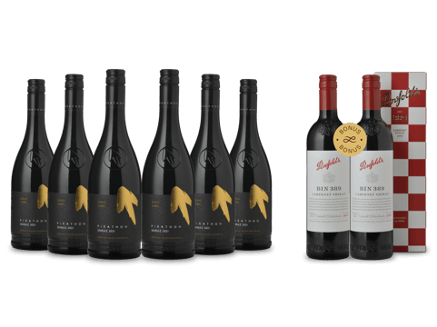 LANGTONS PIRATHON Gold Shiraz, Barossa Valley with Bonus two Bottles of PENFOLDS Bin 389 Holiday by NIGO Cabernet Shiraz, 8 Pk  MV Case image number 0