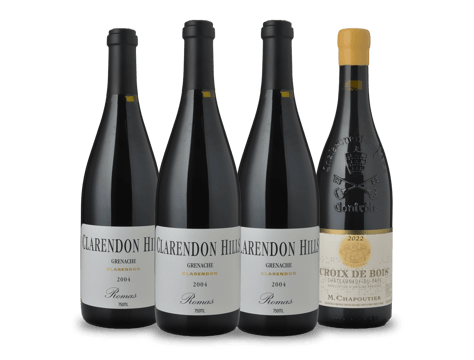 LANGTONS CLARENDON HILLS Romas Vineyard Old Vine Grenache, McLaren Vale with a Bonus bottle of M. CHAPOUTIER Croix de Bois, Chateauneuf-du-Pape, 4 Pk MV Case image number 0