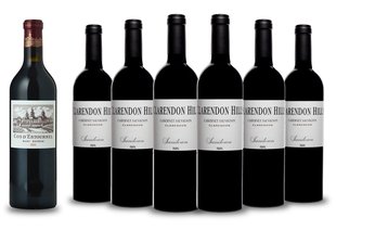 LANGTONS CLARENDON HILLS Sandown Vineyard Cabernet with a Bonus Bottle of CHATEAU COS D'ESTOURNEL 2me cru classe, St-Estephe 7 Pack MV Case