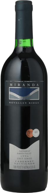 MIRANDA WINES Rovalley Ridge Grey Series Cabernet Sauvignon, Barossa Valley 1996