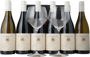 TYRRELL'S Estate Grown Chardonnay and  Riedel Twin Set 7 Pk, Hunter Valley 2022 Case