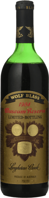 WOLF BLASS WINES Museum Reserve Cabernet Sauvignon, Langhorne Creek 1984